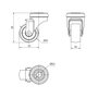 Ruedas Alex Roue pivotante grise avec trou et axe lisse, Ø 3 cm