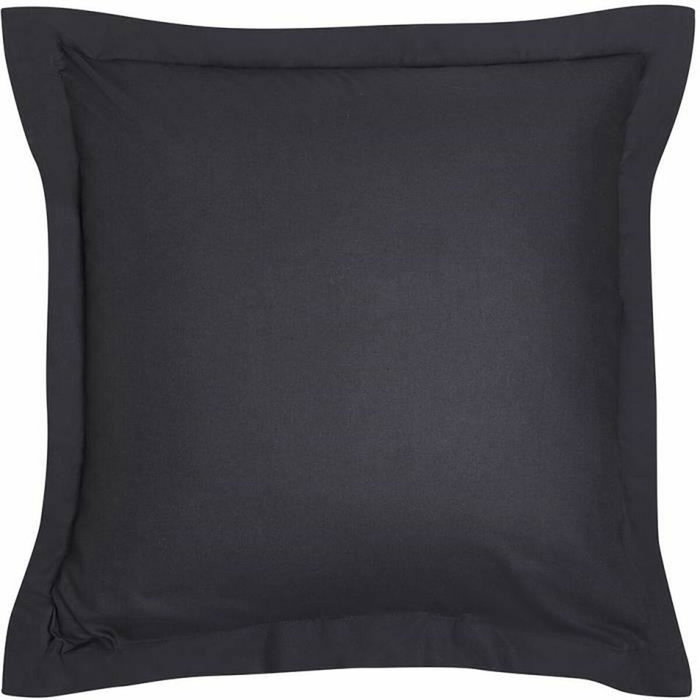 Today Taie d'oreiller en coton bio 63x63 cm Fusain avec volant de 5 cm