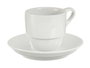 VESSIA Set de 6 tasses à café en porcelaine blanche avec soucoupes 200ml