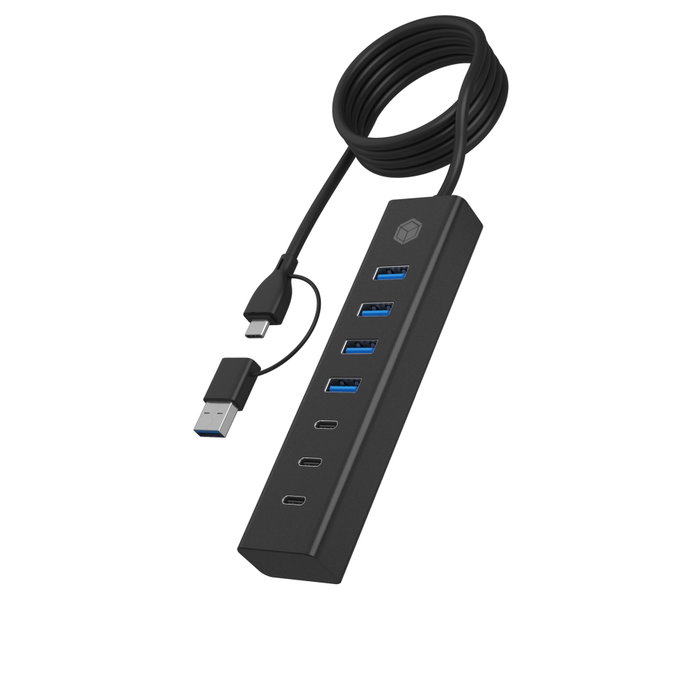 Icy IB-HUB1737-C3 Hub USB 3.2 Gen 1 à 7 ports (4x USB-C, 3x USB-A)