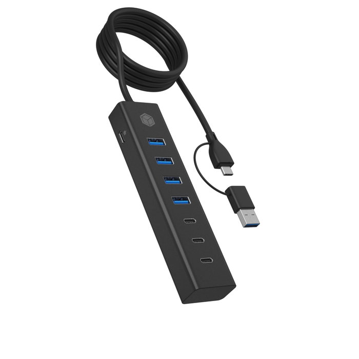 Icy IB-HUB1737-C3 Hub USB 3.2 Gen 1 à 7 ports (4x USB-C, 3x USB-A)