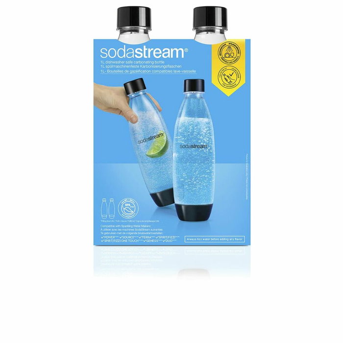 SodaStream DuoPack Fuse - 2 Bouteilles PET de 1L, Noir SodaStream DuoPack Fuse - 2 Bouteilles PET de 1L, Noir