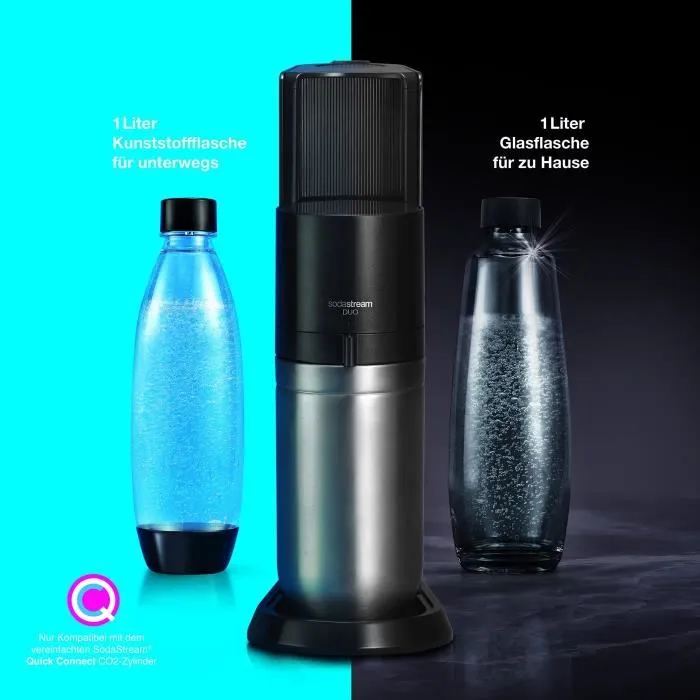 SodaStream Fuse Lot de 2 bouteilles de 1 L en plastique sans BPA compatibles lave-vaisselle pour Soda Maker Duo Spirit One Touch Play Source Power SodaStream Fuse Lot de 2 bouteilles de 1 L en plastique sans BPA compatibles lave-vaisselle pour Soda Maker Duo Spirit One Touch Play Source Power