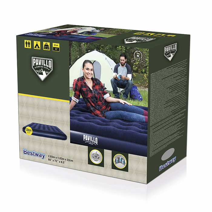 Bestway Matelas gonflable King Air 2 places - 203 x 183 x 22 cm