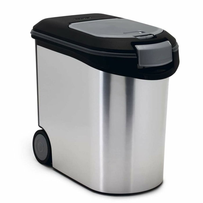 Curver Conteneur à croquettes aspect métal 35L - 12kg - Blanc et argenté