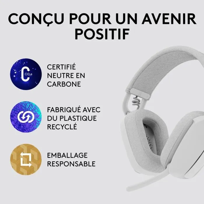 Logitech Zone Vibe 100 Casque sans fil Blanc cassé