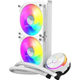 Cooler Master MasterLiquid PL240 Flux White - Refroidissement liquide pour CPU - Radiateur double 12 cm - Finition blanche