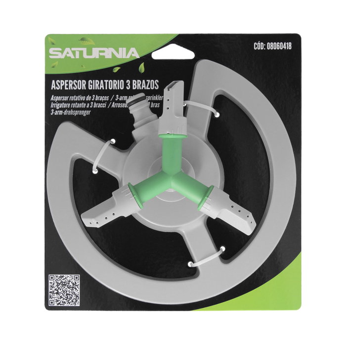 SATURNIA Asperseur rotatif en plastique à 3 bras SATURNIA Asperseur rotatif en plastique à 3 bras