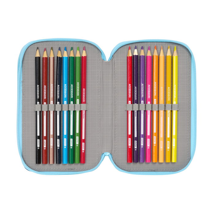 Trousse Scolaire avec Accessoires Snoopy Love Bleu 12,5 x 19,5 x 5,5 cm 37 Pièces