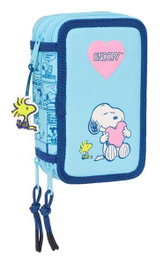 Safta Plumier triple 37 pièces Snoopy Love 12,5 x 19,5 x 5,5 cm