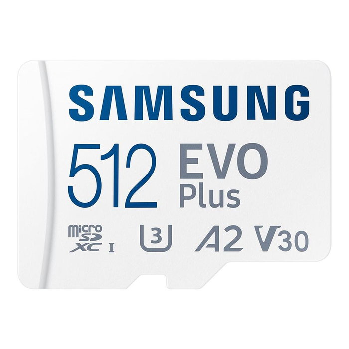 Samsung EVO Plus MB-MC512S Carte Mémoire Micro SDXC 512 Go UHS-I U3 V30 A2 Classe 10 Lecture 160 Mo/s Ecriture 120 Mo/s avec Adaptateur SD Samsung EVO Plus MB-MC512S Carte Mémoire Micro SDXC 512 Go UHS-I U3 V30 A2 Classe 10 Lecture 160 Mo/s Ecriture 120 Mo/s avec Adaptateur SD