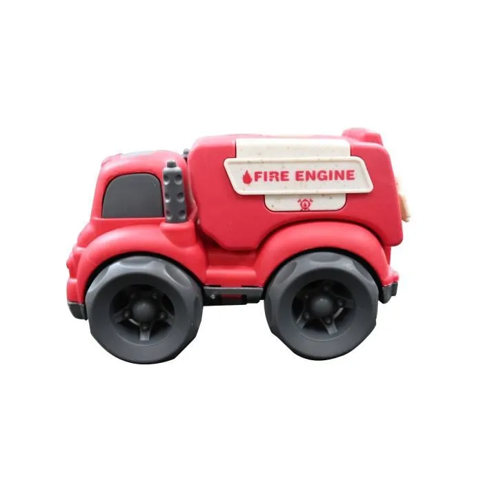 Lexibook Mini Voitures Police et Camion de Pompiers 2 Jouets en Plastique Recyclable pour Bébé 18 Mois - Rouge et Bleu - Garantie 2 Ans