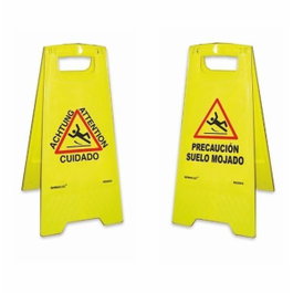 Normaluz Panneau de signalisation attention sol mouillé jaune