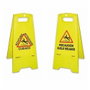 Normaluz Panneau de Précaution Sol Mouillé 62 cm Hauteur - Jaune/Rouge/Noir 30x21x62 cm