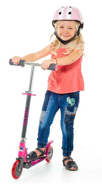 Molto Trottinette 2 Roues Pliable pour Enfant - Rose, Hauteur Réglable 72-77 cm, Capacité de Charge 50 kg