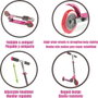 Molto Trottinette 2 Roues Pliable pour Enfant - Rose, Hauteur Réglable 72-77 cm, Capacité de Charge 50 kg