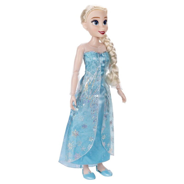 Jakks Pacific - Poupée Ma Amie Elsa Frozen avec Accessoires - Version Espagnol - 80 cm - Matériau PVC Jakks Pacific - Poupée Ma Amie Elsa Frozen avec Accessoires - Version Espagnol - 80 cm - Matériau PVC