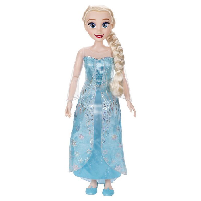 Jakks Pacific - Poupée Ma Amie Elsa Frozen avec Accessoires - Version Espagnol - 80 cm - Matériau PVC Jakks Pacific - Poupée Ma Amie Elsa Frozen avec Accessoires - Version Espagnol - 80 cm - Matériau PVC