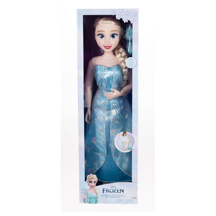 Jakks Pacific - Poupée Ma Amie Elsa Frozen avec Accessoires - Version Espagnol - 80 cm - Matériau PVC Jakks Pacific - Poupée Ma Amie Elsa Frozen avec Accessoires - Version Espagnol - 80 cm - Matériau PVC