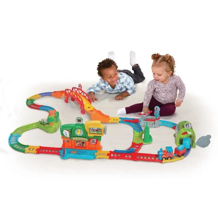 Vtech VTECH Super Circuit Train Éducatif Tut Tut Bolides avec Train Marchand Adam - Multicolore - Version française
