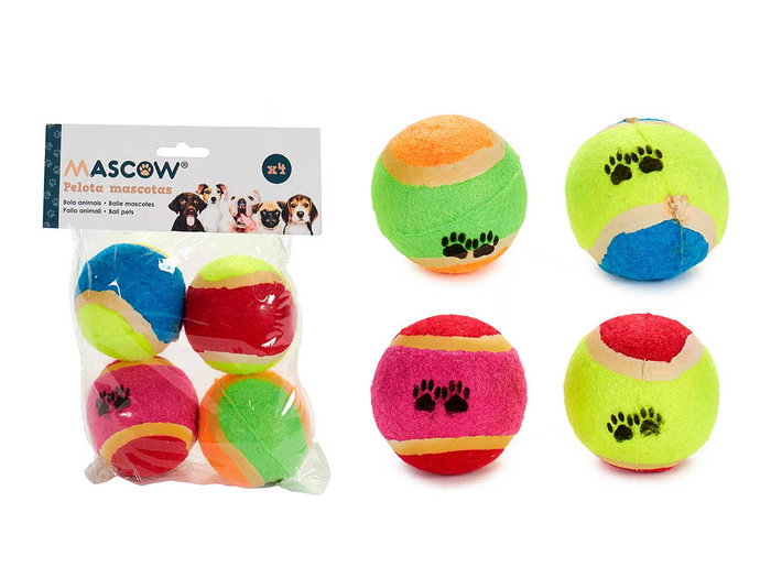 Mascow Lot de 4 Grosses Balles pour Animaux 17x23x6 cm (Set de 24) Mascow Lot de 4 Grosses Balles pour Animaux 17x23x6 cm (Set de 24)