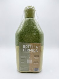 Bouteille en verre 1 litre avec bouchon en liège verte