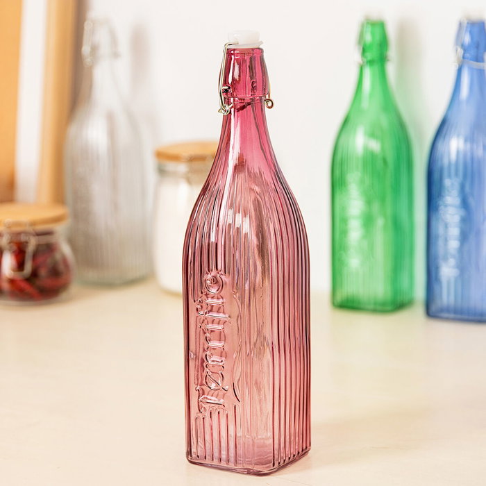 Quid Bouteille Viba en Verre 1 L Orange - Lot de 12