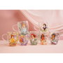 Disney Jasmine - Tasse en cristal transparent avec motif de Princesse et fleurs séchées, illustration de personnage et papillons - Taza cristal flores secas Jasmine Princesas