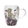 Disney Jasmine - Tasse en cristal transparent avec motif de Princesse et fleurs séchées, illustration de personnage et papillons - Taza cristal flores secas Jasmine Princesas