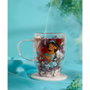 Disney Jasmine - Tasse en cristal transparent avec motif de Princesse et fleurs séchées, illustration de personnage et papillons - Taza cristal flores secas Jasmine Princesas