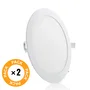 greenice Pack de 2 plaques LED circulaires 20W 2000Lm 6000K Blanc Froid