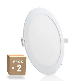 greenice Pack de 2 plaques LED circulaires 20W 2000Lm 6000K Blanc Froid