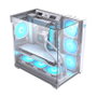 Hiditec Boîtier PC Gaming ATX Sky White, double vitre trempée, USB 3.1 Type-C, jusqu'à 360 mm