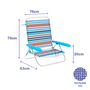 Marbueno Chaise Pliable 5 Positions Aluminium Rayures Orange et Bleu 63X76X78 cm 10463