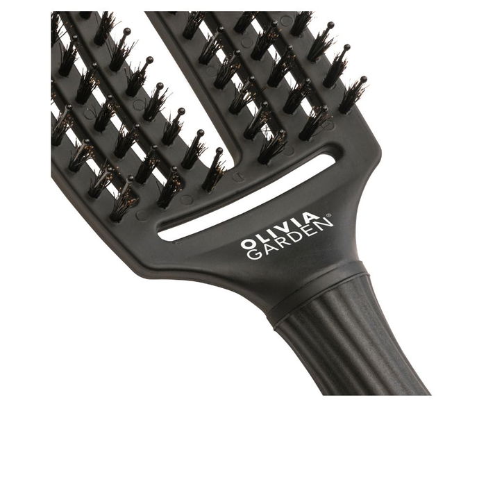 Olivia Garden Brosse à Cheveux Finger Brush Full Black Medium Combo Poils Sanglier & Nylon #M - 1 pièce