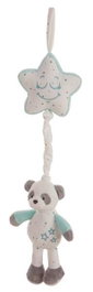 Creaciones Llopis - Caisse musicale étoile bébé panda aqua marin 35 cm - Fonction sonore - Polyester