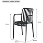 SOLARIA - Lot de 4 fauteuils de jardin empilables - Polypropylène renforcé fibres de verre - Traitement anti-UV - Noir - 55x58x81 cm