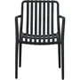 SOLARIA - Lot de 4 fauteuils de jardin empilables - Polypropylène renforcé fibres de verre - Traitement anti-UV - Noir - 55x58x81 cm