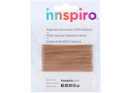 Innspiro Cordon en coton ciré fin ivoire 0,5 mm 5 m