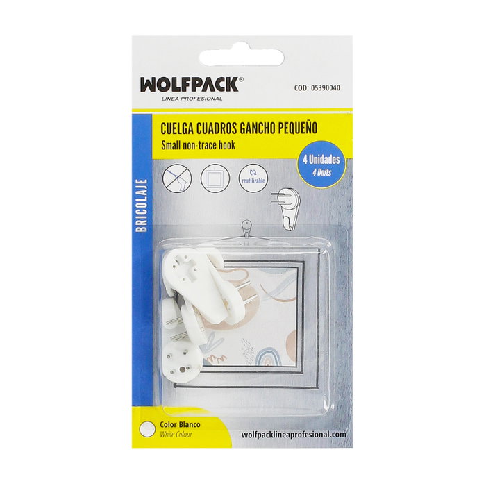 WOLFPACK LINEA PROFESIONAL Crochet à clouer 299E (blister de 4 unités) WOLFPACK LINEA PROFESIONAL Crochet à clouer 299E (blister de 4 unités)