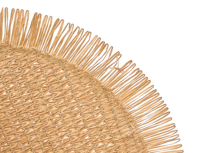 KINVARA Set de table rond en papier tressé Beige et Marron (Lot de 24)​
