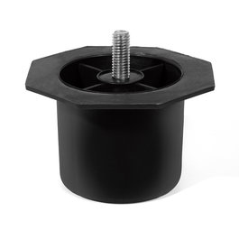 Q&Q Poteau plastique avec tige filetée M8 gris H50 - Patte de fixation pour étagère ou support