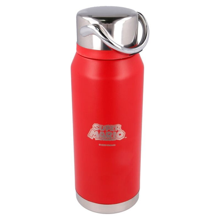 STOR Gourde isotherme en acier inoxidable Super Mario Bros Nintendo 505ml - Sans BPA, maintient le froid 15h et le chaud 12h, bouchon anti-goutte
