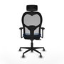 Piqueras y Crespo Chaise de Bureau Jorquera avec Appui-tête, Bleu et Gris