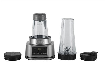 Ninja CB100EU Batidora de vaso 2 en 1 Power Nutri avec bol 400 ml et bol 700 ml, Smart Torque, Auto-iQ, 1100W - Noir