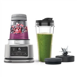 Ninja CB100EU Batidora de vaso 2 en 1 Power Nutri avec bol 400 ml et bol 700 ml, Smart Torque, Auto-iQ, 1100W - Noir
