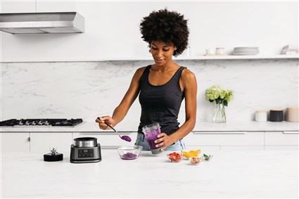 Ninja CB100EU Batidora de vaso 2 en 1 Power Nutri avec bol 400 ml et bol 700 ml, Smart Torque, Auto-iQ, 1100W - Noir