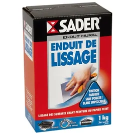 Sader Enduit de lissage en pâte prêt à l'emploi, pot de 1,5 kg