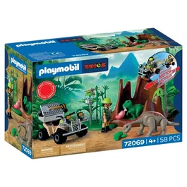 Playmobil 72069 - Set L'antre du dinosaure, Jouet avec 58 pièces pour enfants dès 4 ans, Aventure préhistorique