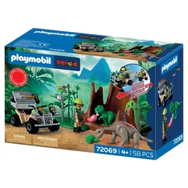 Playmobil 72069 - Set L'antre du dinosaure, Jouet avec 58 pièces pour enfants dès 4 ans, Aventure préhistorique